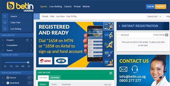 Betin Uganda Desktop Homepage