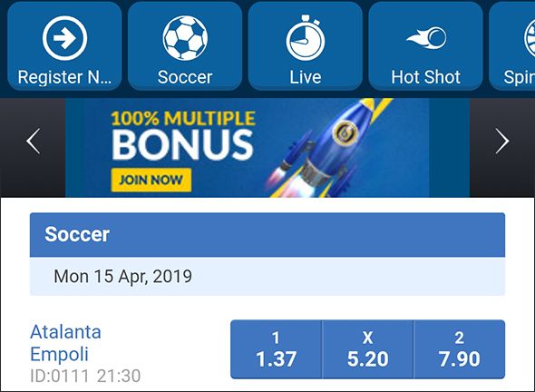 Betin Uganda Mobile page