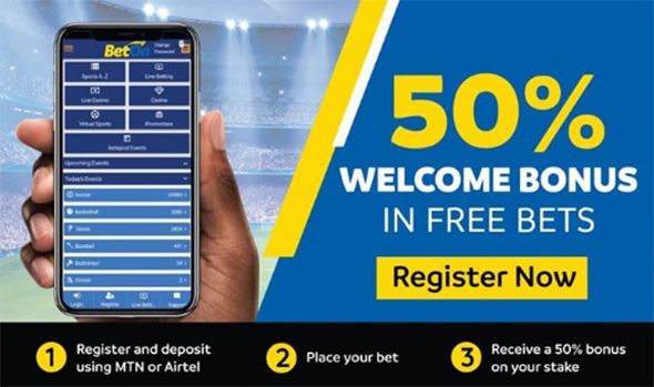 BetOn Uganda - 50% Welcome Bonus in Free bets