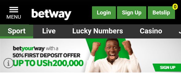 Betway Uganda mobile homepage