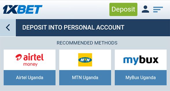 1xBet Uganda mobile deposit
