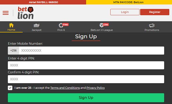 Betlion Registration Form